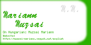 mariann muzsai business card